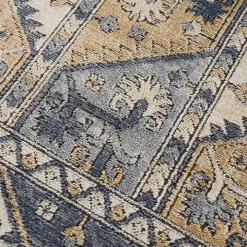 Blue Tile Border Area Rug, 8x10