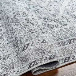 Blue Traditional Washable Area Rug, 5x7