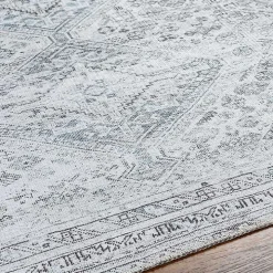 Blue Traditional Washable Area Rug, 5x7