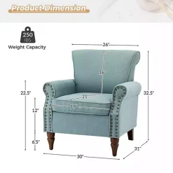Blue Upholstered Henry Armchair