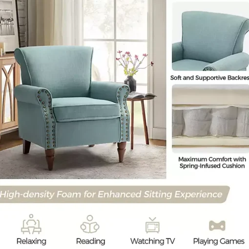 Blue Upholstered Henry Armchair