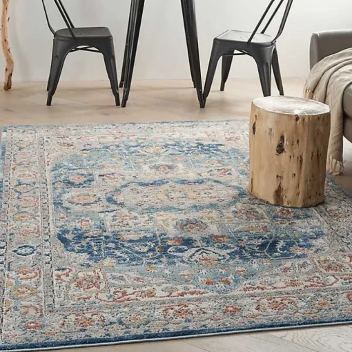 Blue Vintage Raj Area Rug, 3x5