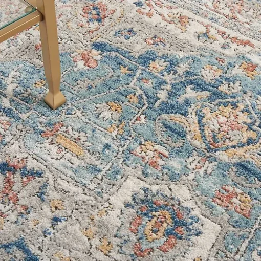 Blue Vintage Raj Area Rug, 3x5