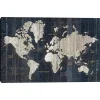 Blue World Map Canvas Art Print