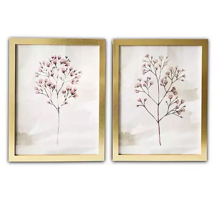 Blush Branches Framed Art Prints, Set of 2