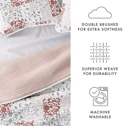 Blush Patchwork Reversible 3-pc. Queen Quilt Set