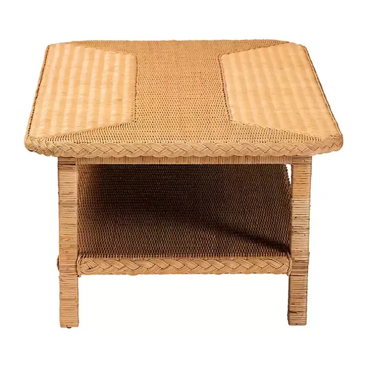 Bohemian Braided Rattan Coffee Table