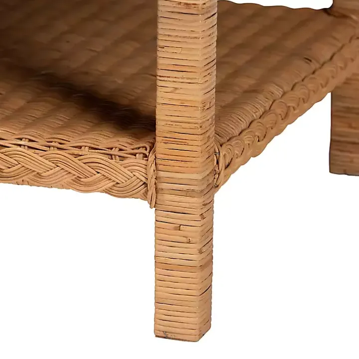 Bohemian Braided Rattan Coffee Table