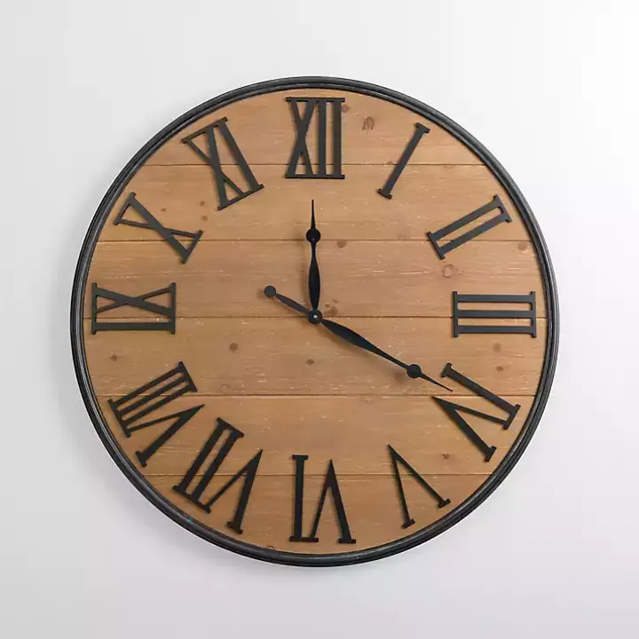 Boone Wood Plank Wall Clock