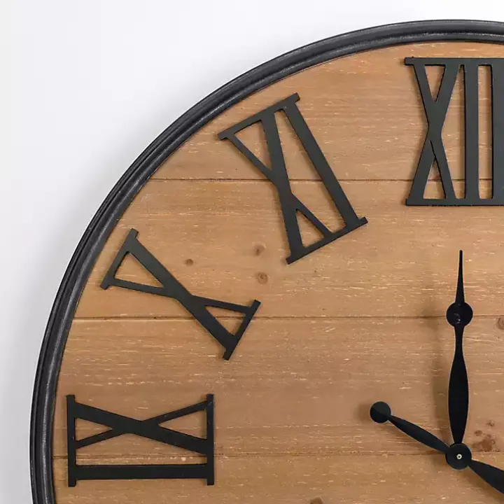 Boone Wood Plank Wall Clock