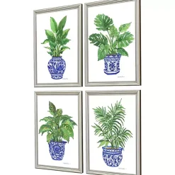 Botanical Blues Framed Art Prints, Set of 4
