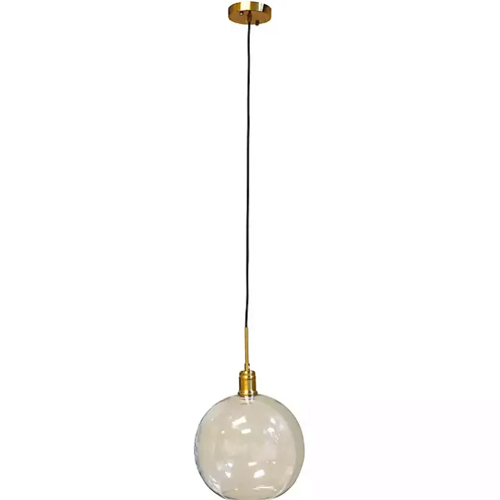 Brass Glass Globe Pendant Light