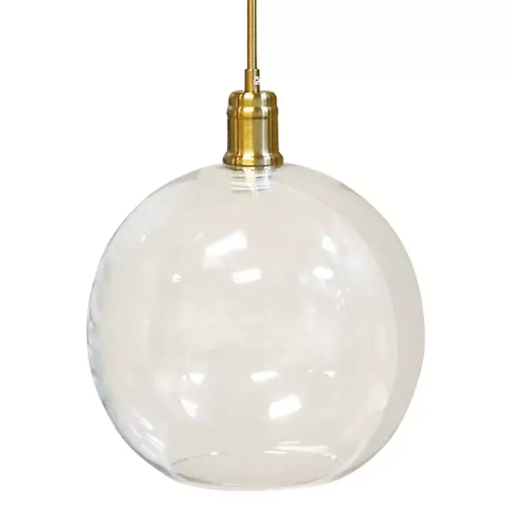 Brass Glass Globe Pendant Light