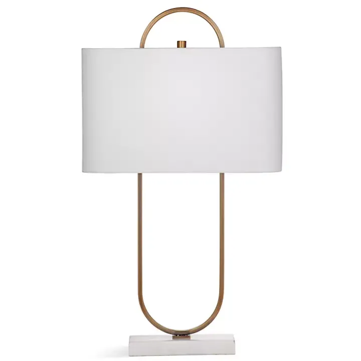 Brass Open Oval Table Lamp