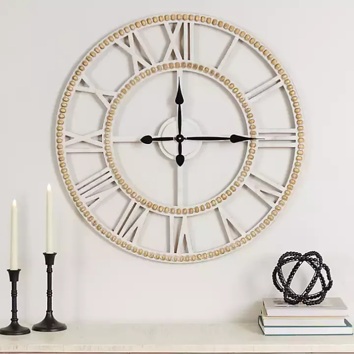 Brett Beaded Wood Wall Clock