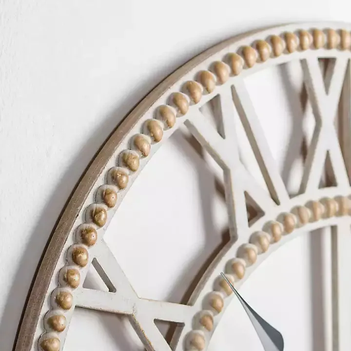 Brett Beaded Wood Wall Clock