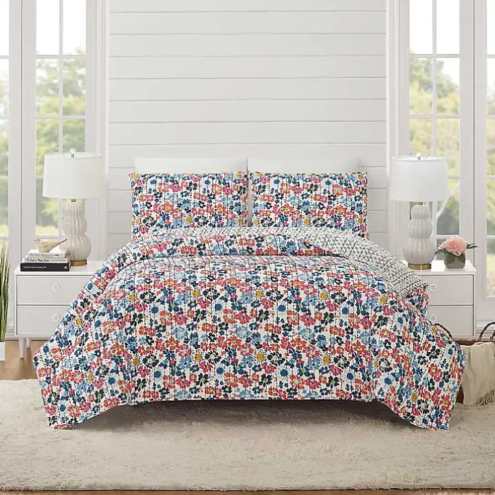 Bright Blossom 3-pc. King Quilt Set