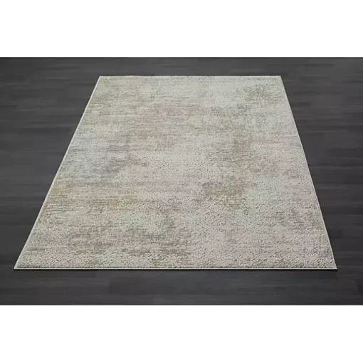 Brisbane Beige Faded Damask Area Rug, 2x3