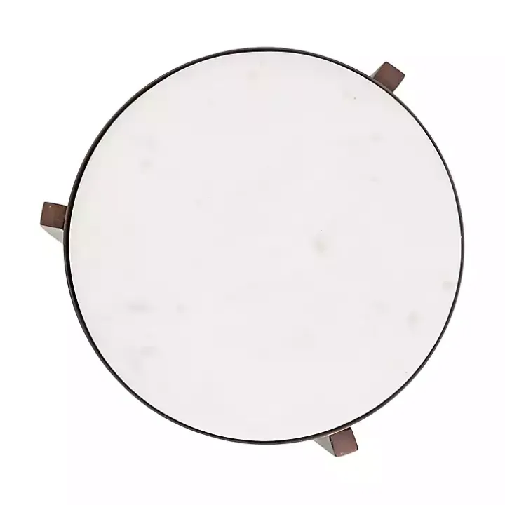 Bronze Angular Marble Accent Table