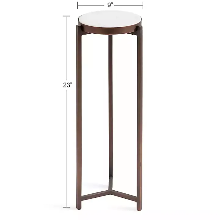 Bronze Angular Marble Accent Table