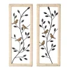 Bronze Bird and Branch Wall Plaques, Set of 2