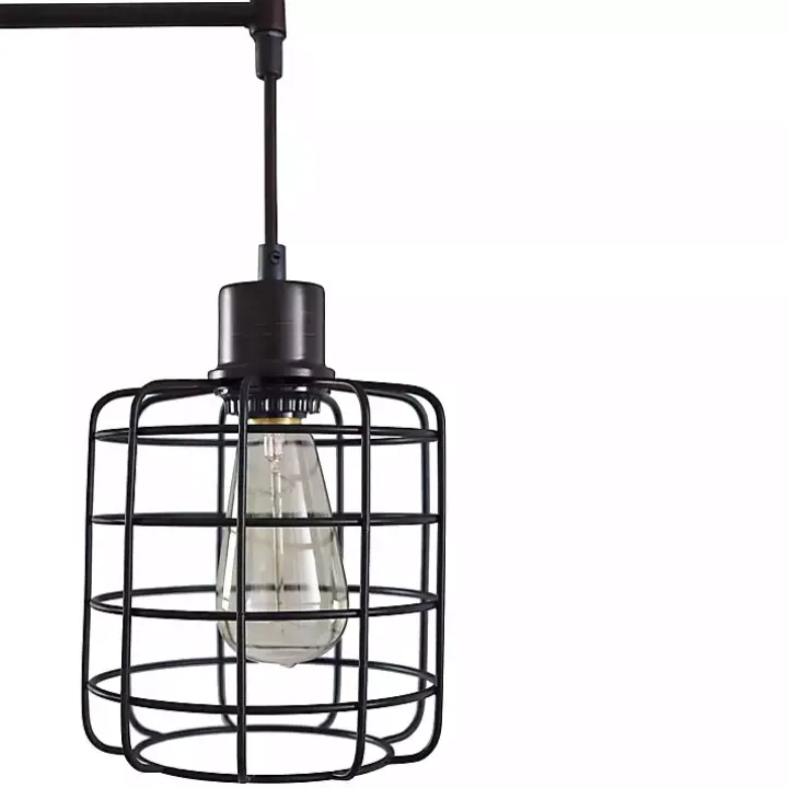 Bronze Caged Metal 3-Tier Floor Lamp