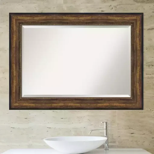 Bronze Frame Beveled Mirror, 43.5x31.5 in.