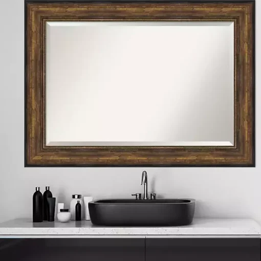 Bronze Frame Beveled Mirror, 43.5x31.5 in.