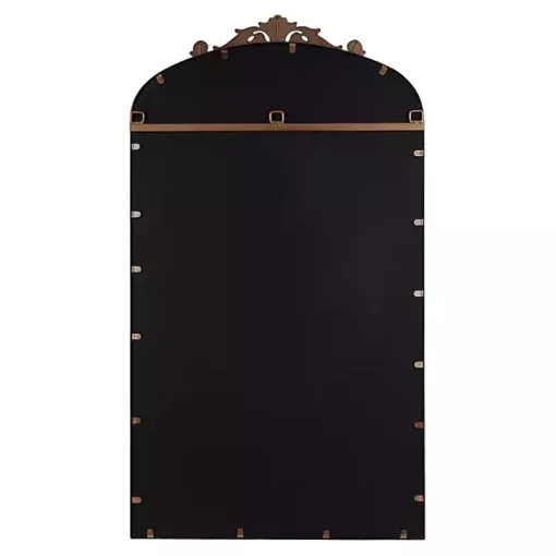 Bronze Metal Arch Ornate Crown Wall Mirror