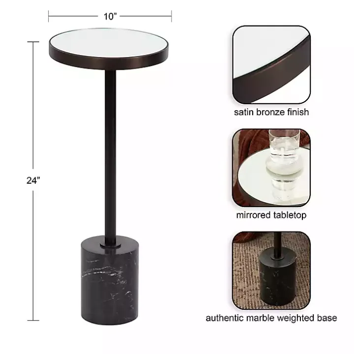 Bronze Mirror Tabletop Round Cocktail Table