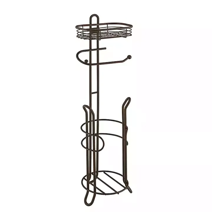 Bronze Toilet Paper Storage Stand with Basket