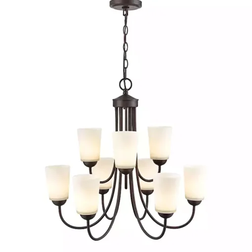 Bronze Traditional 9-Light Chandelier