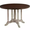 Brown and White Round Wooden Dining Table
