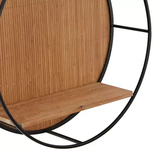Brown Bamboo Modern Wall Shelves, Set of 2