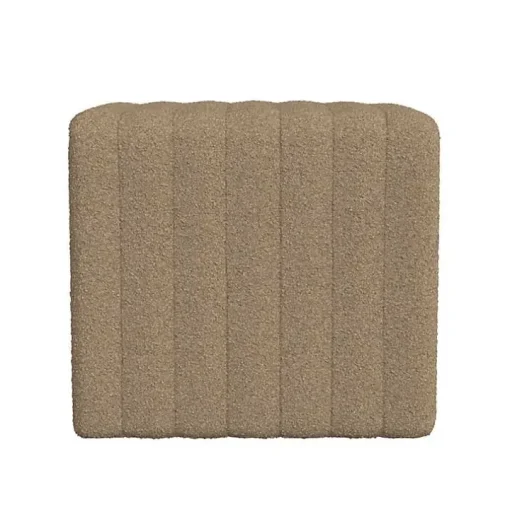 Brown Boucle Channeled Upholstered Ottoman