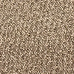 Brown Boucle Natural Wood Ottoman