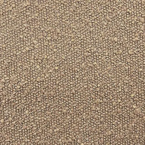 Brown Boucle Natural Wood Ottoman