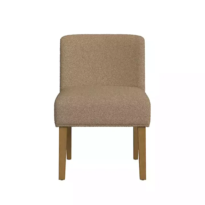 Brown Boucle Upholstered Dining Chair