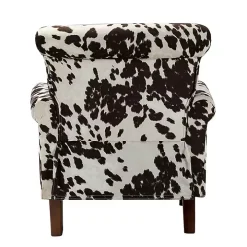 Brown Cow Print Upholstered Accent Chair