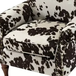 Brown Cow Print Upholstered Accent Chair