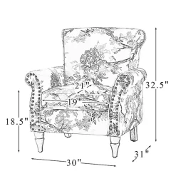 Brown Cow Print Upholstered Accent Chair