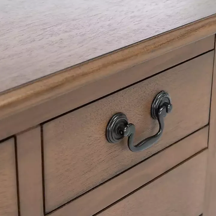 Brown Farmhouse 3-Drawer Console Table