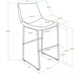 Brown Faux Leather Bar Stools, Set of 2
