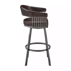 Brown Faux Leather Chelsea Swivel Bar Stool