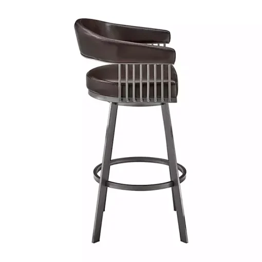 Brown Faux Leather Chelsea Swivel Bar Stool