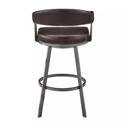 Brown Faux Leather Chelsea Swivel Bar Stool