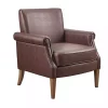 Brown Faux Leather Classic Accent Chair