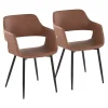 Brown Faux Leather Marge Dining Chairs, Set of 2