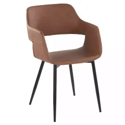 Brown Faux Leather Marge Dining Chairs, Set of 2