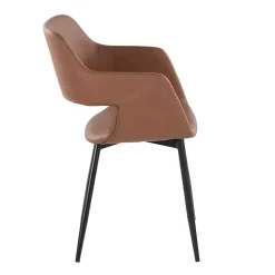 Brown Faux Leather Marge Dining Chairs, Set of 2